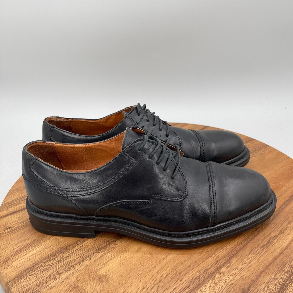 Cable & Co Oxfords Mens Size 10.5 D Black Leather Cap Toe Dress Shoes Italy